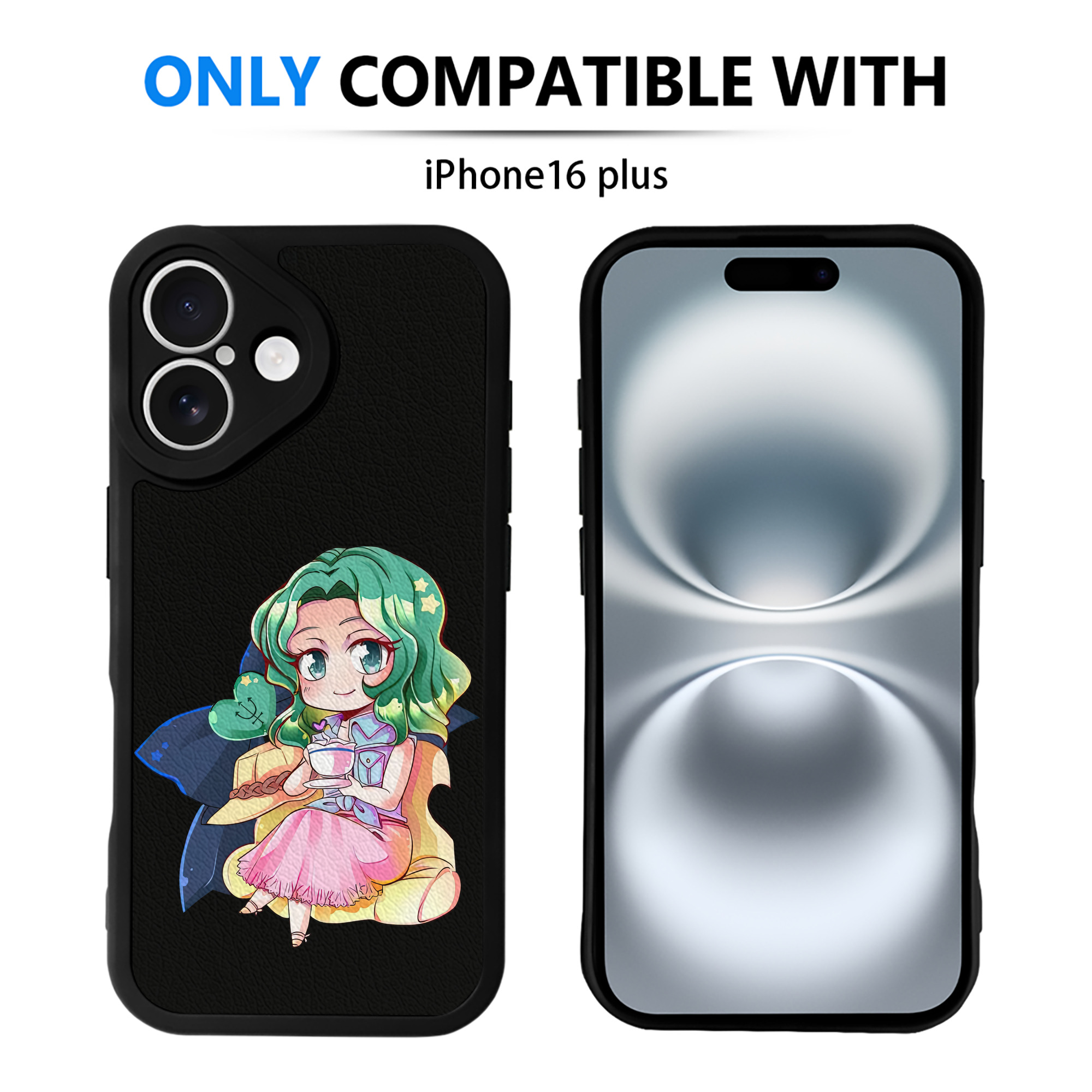 （画像用） 美少女戦士セーラームーン 海王 みちる（かいおう みちる） Sailor Moon Kaiou Michiru 【iPhone 16シリーズ対応】シリコンスマホケース（レザー調） 材質：シリコン